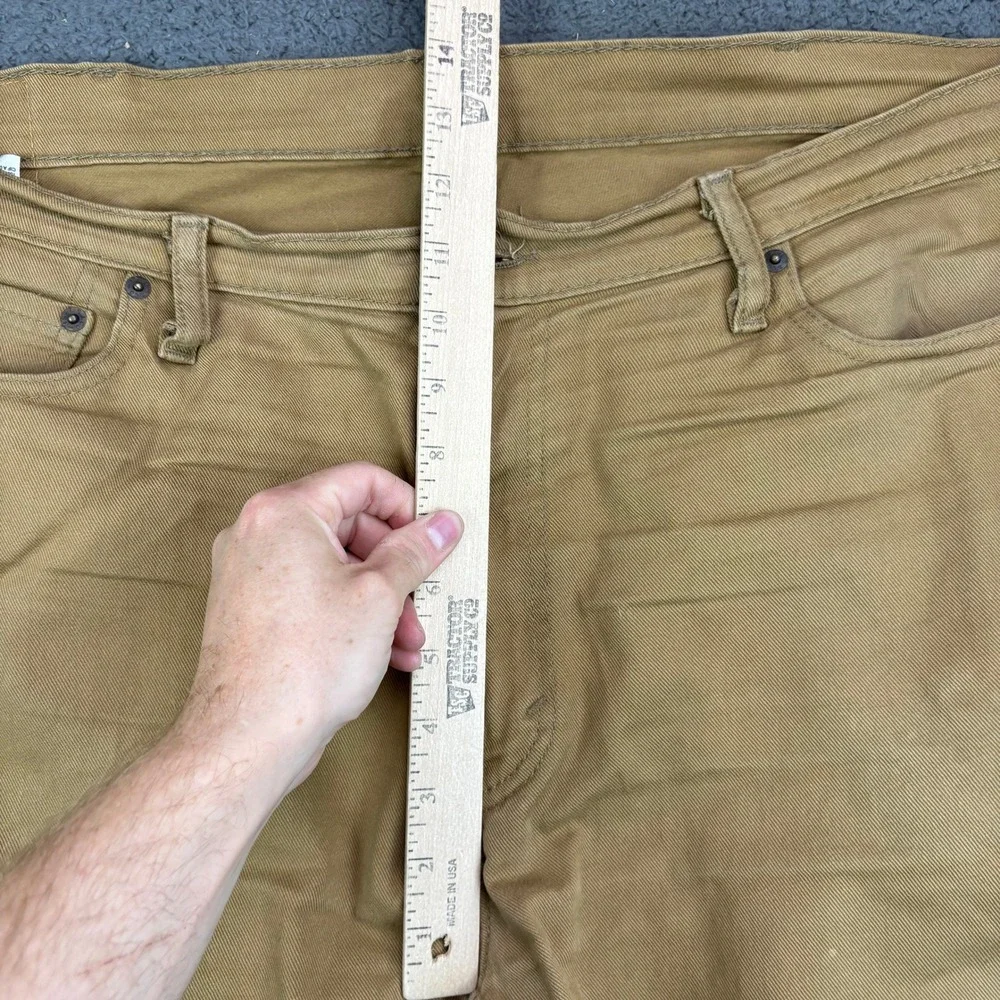 Levis 513 Slim Straight Chino Pants Mens 38x30 Brown Khaki Cotton Twill 513-0665